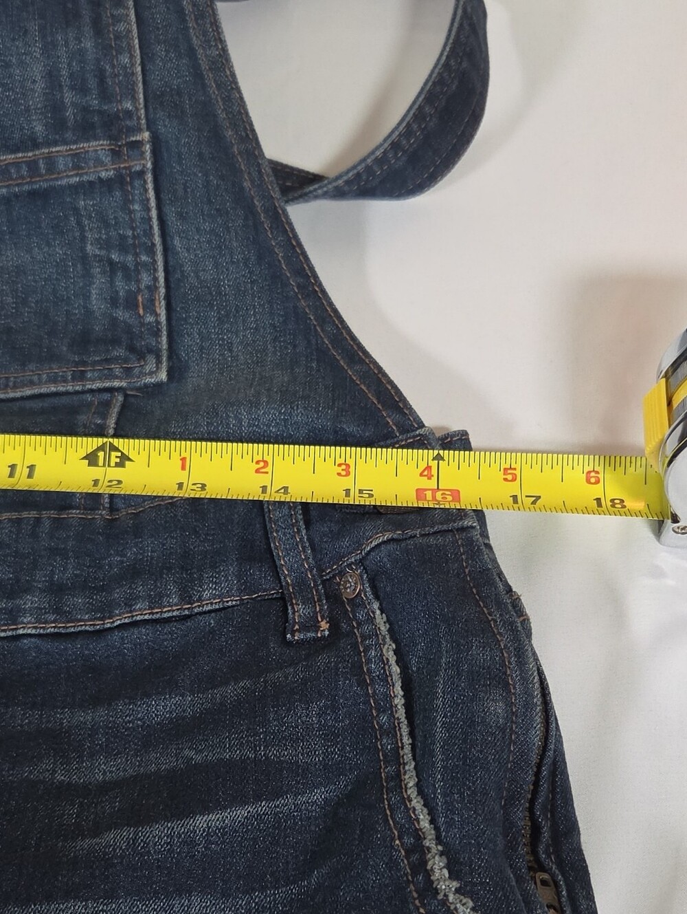 Free People Womens Dark Blue Denim Overalls - Straight Leg Size 29 - Picture 5 of 6